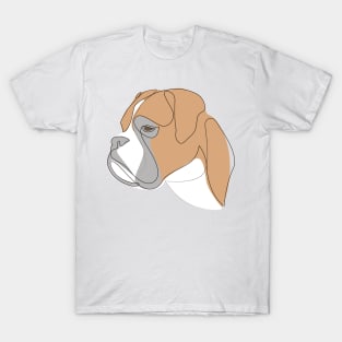 Boxer - one line drawing with colour T-Shirt